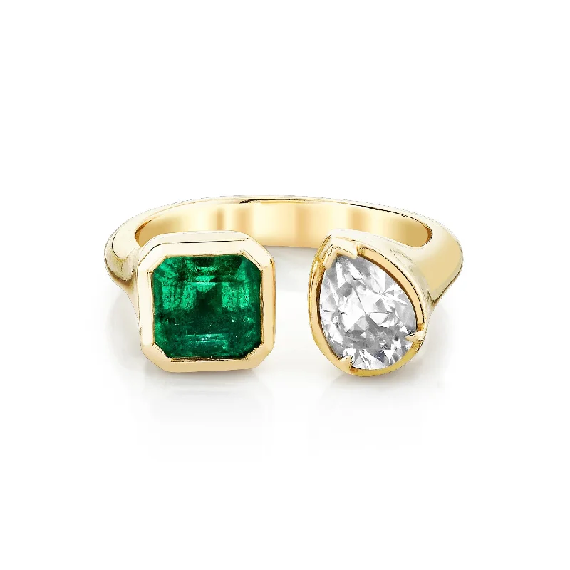 Toi Et Moi Emerald & Diamond Ring