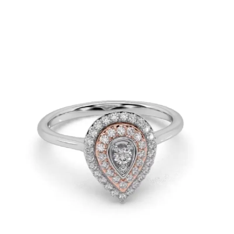 Two Tone Diamond Engagement Ring