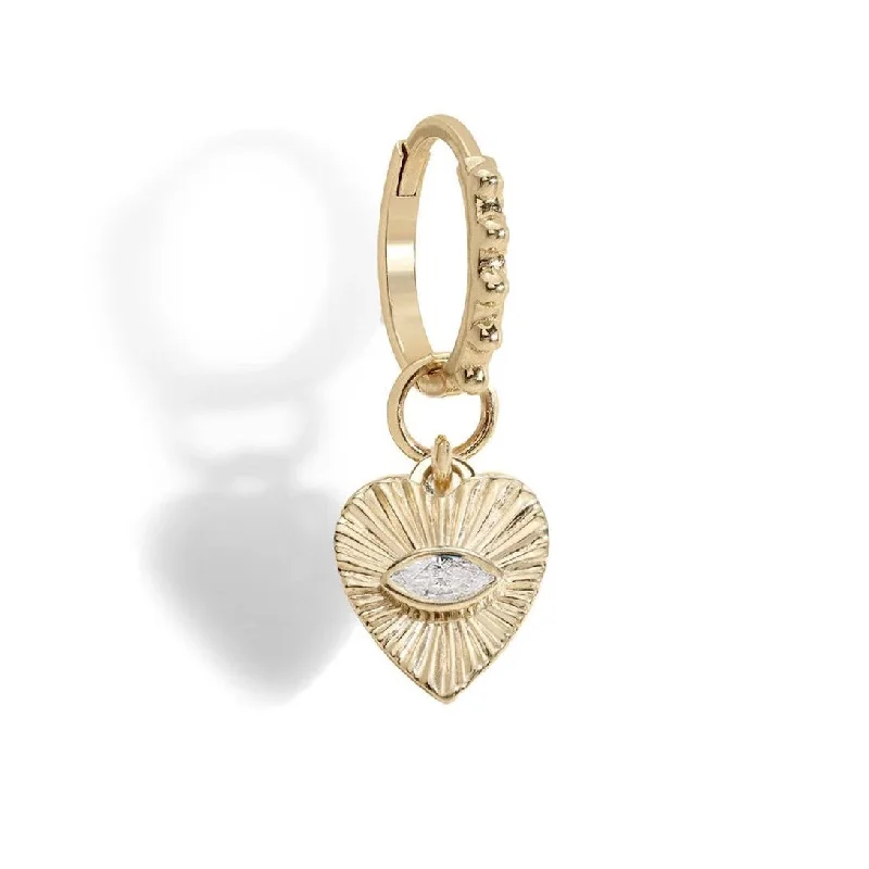 10K Gold "Heart" Diamond Earring Charm