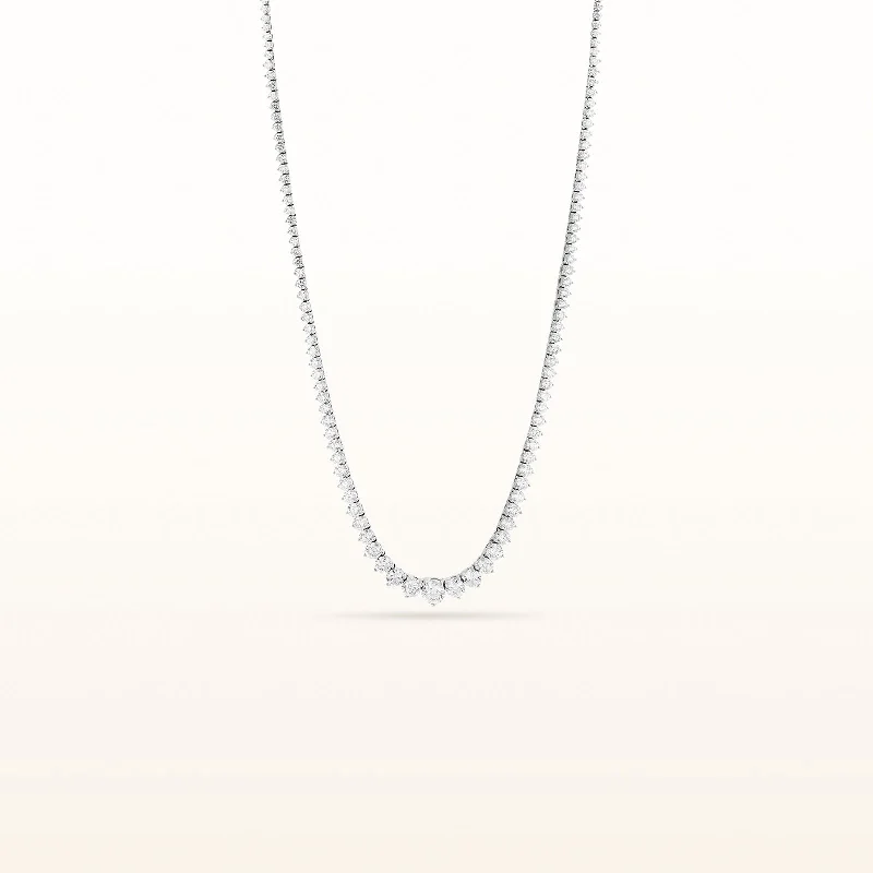 14.17 ctw Graduated Diamond Riviera Necklace in 18kt White Gold