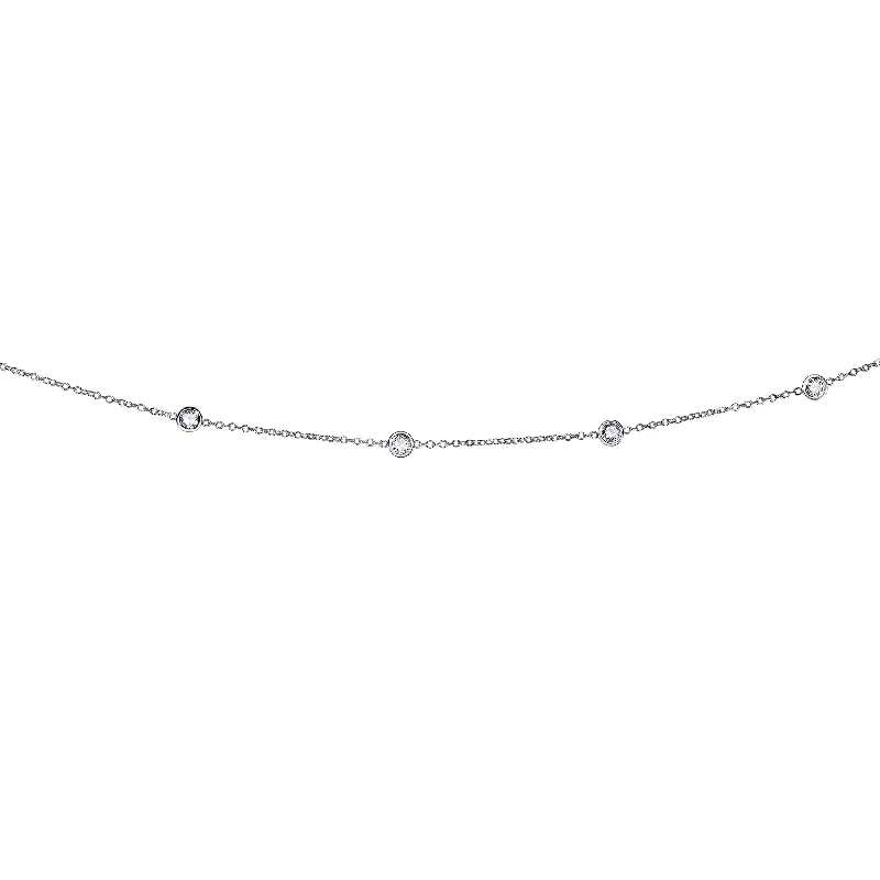 14K Gold 1.0ct Diamonds by the Yard Necklace