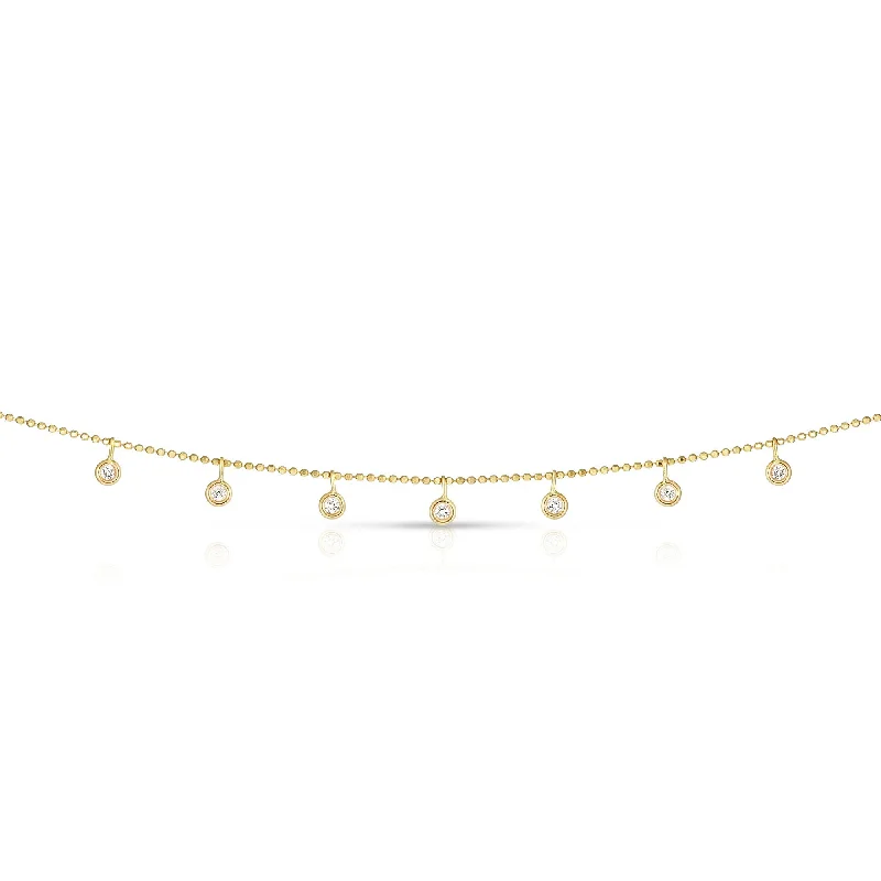 14K Gold .25ct Dangling Diamonds Necklace