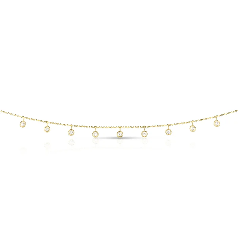 14K Gold .50ct Dangling Diamonds Necklace