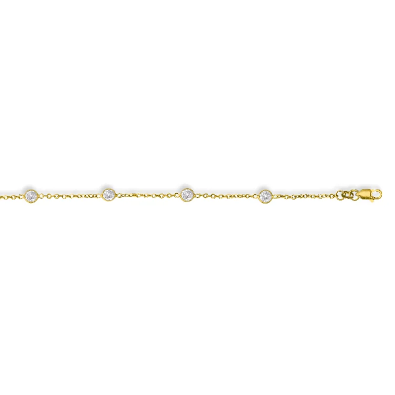 14K Gold CZ by the Yard Necklace