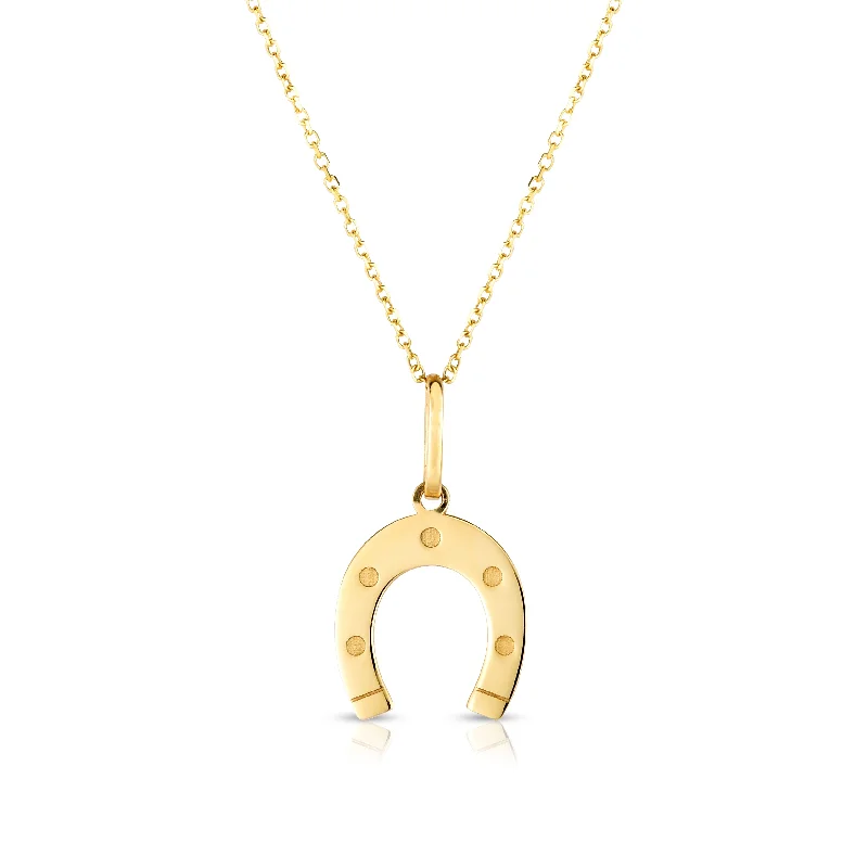 14K Gold Horseshoe Necklace