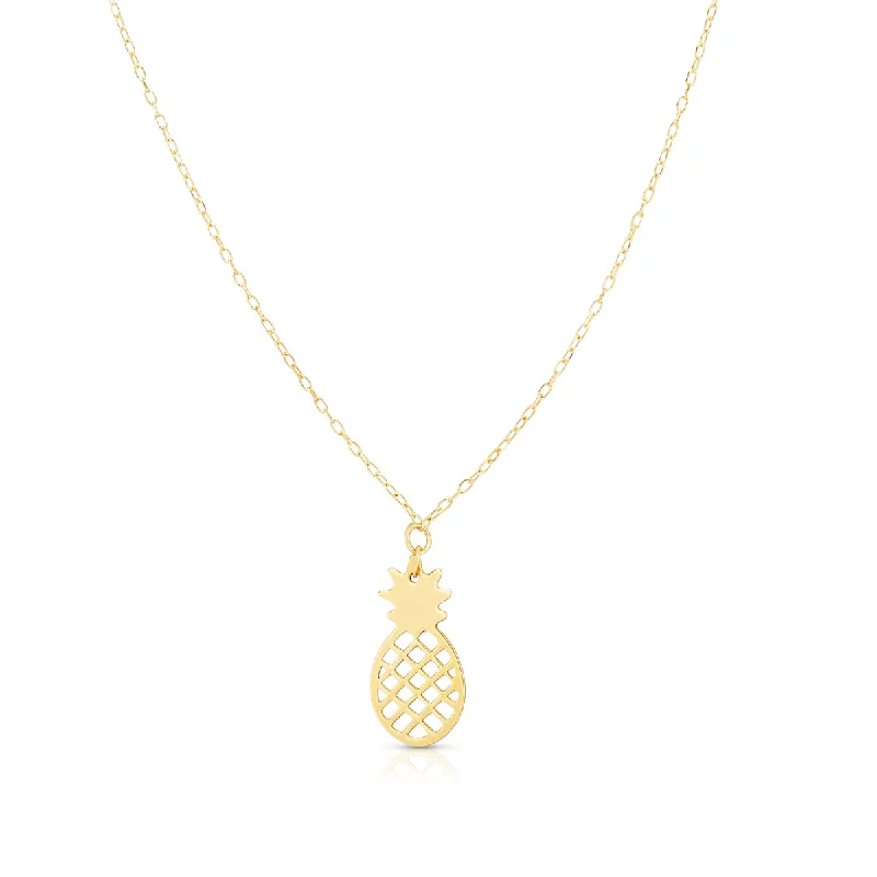 14K Gold Pineapple Necklace