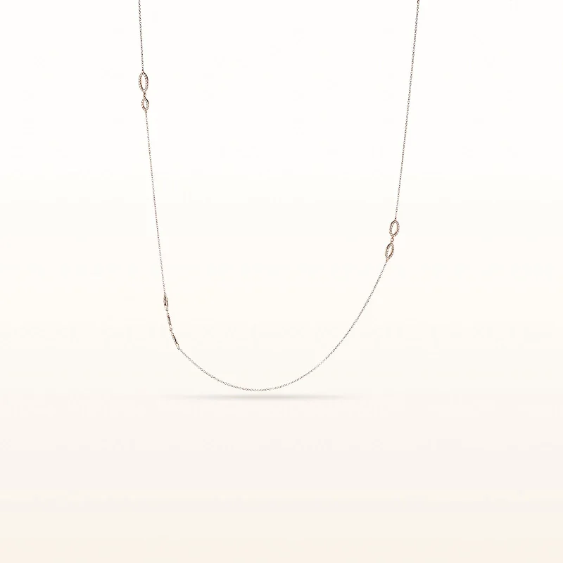 2.28 ctw Oval Link Diamond Necklace in 18kt Rose Gold