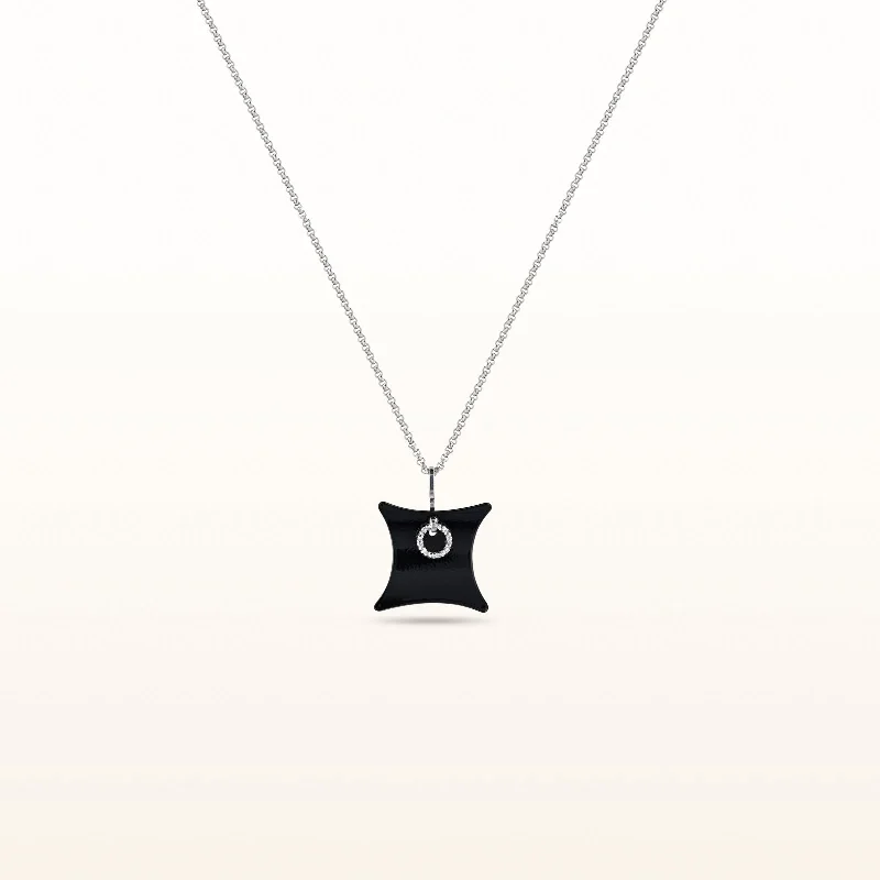 925 Sterling Silver and Black Enamel Pendant