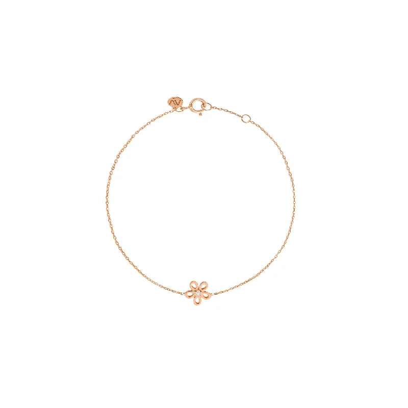 Golden Daisy 18K Rosegold Bracelet w. Diamond