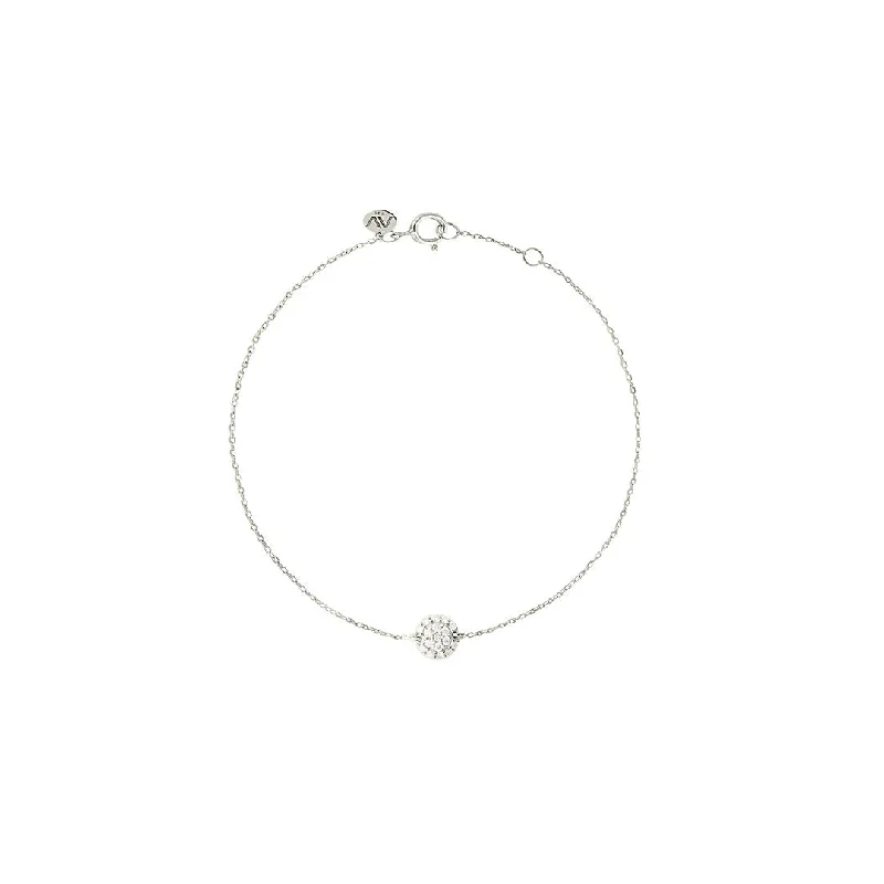 Round Pave 18K Whitegold Bracelet w. Diamonds