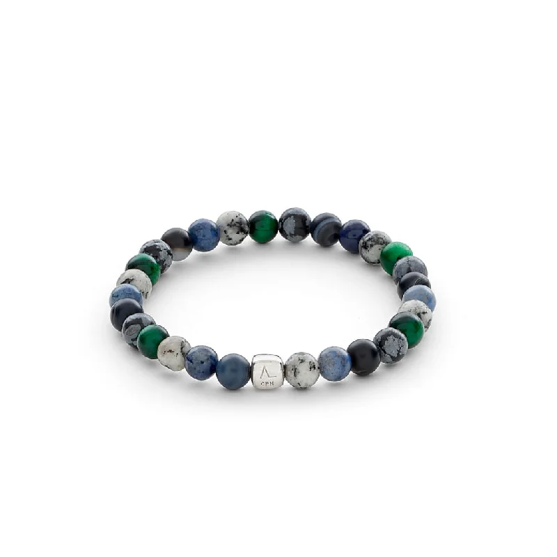 ColorUp Oslo (6mm) Silver Bracelet w. Agate & Tiger's Eye