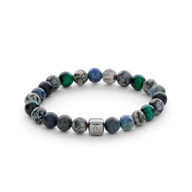 ColorUp Oslo (8mm) Silver Bracelet w. Agate & Tiger's Eye