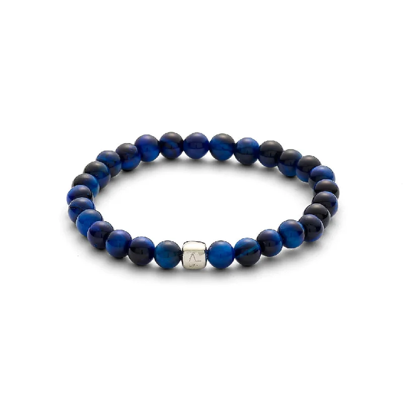 ColorUp (6mm) Silver Bracelet w. Blue Tiger's Eye