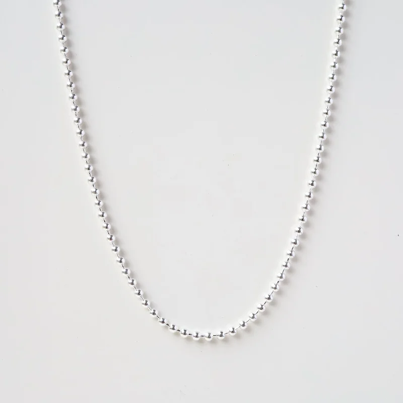 Sterling Silver Ball Bead Chain - 24"