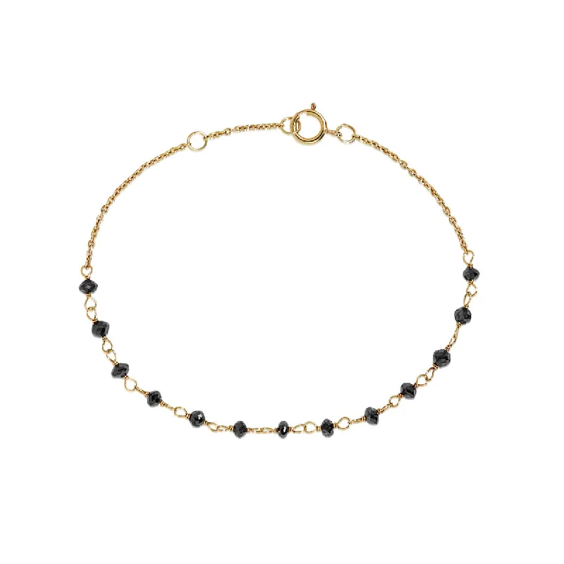 Black 18K Gold Bracelet w. Diamonds