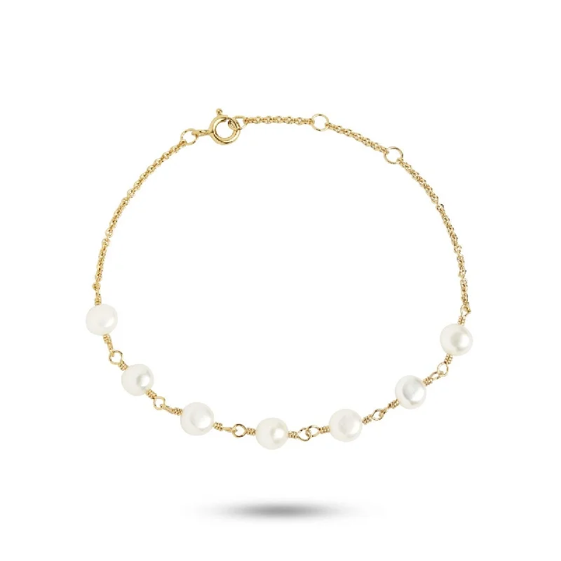 Pearl Jam 18K Gold Plated Bracelet w. Pearls