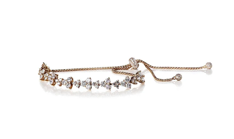 Conscious Adjustable 18K Gold, Rosegold or Whitegold Bracelet w. Diamonds