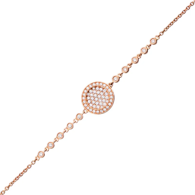 Globe Large 18K Gold, Rosegold or Whitegold Bracelet w. Diamonds