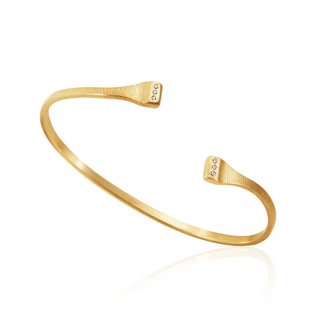 Future 18K Gold Bangle w. Diamonds