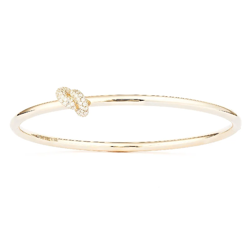 Legacy Knot 18K Gold Bangle w. Diamonds