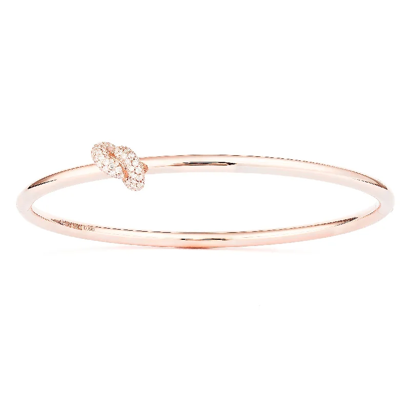 Legacy Knot 18K Rosegold Bangle w. Diamonds