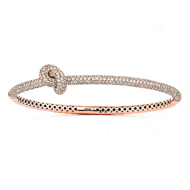 Legacy Knot Pavé 18K Rosegold Bangle w. Diamonds