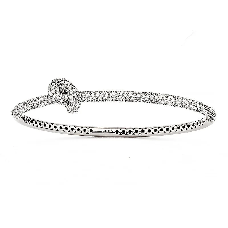 Legacy Knot Pavé 18K Whitegold Bangle w. Diamonds