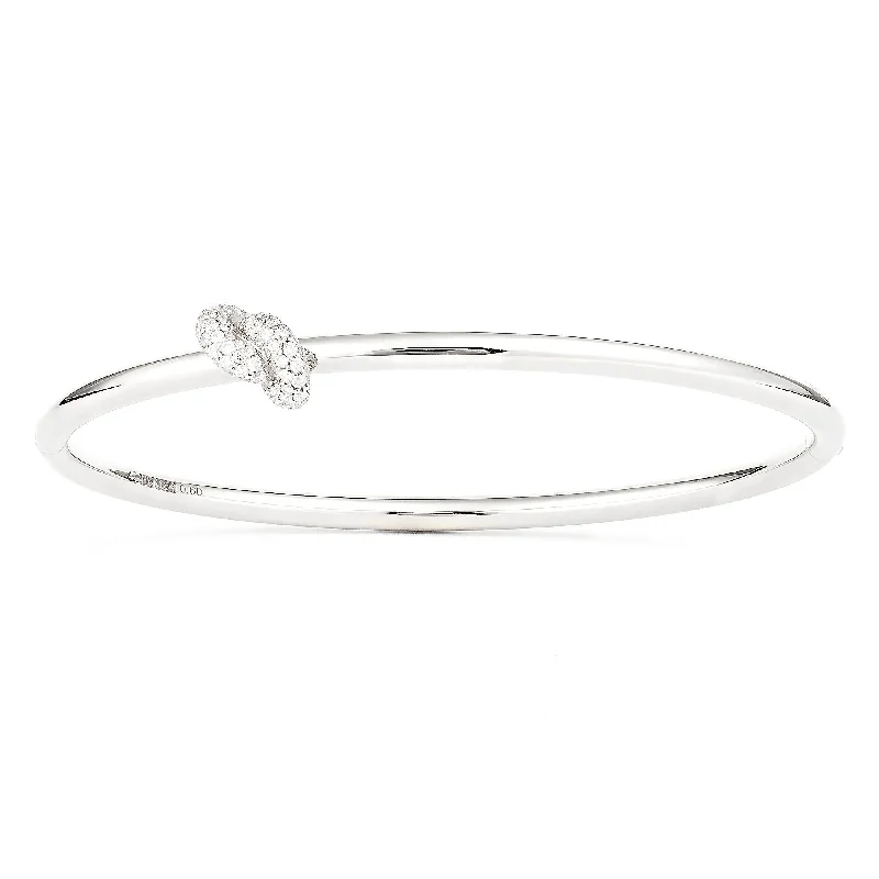 Legacy Knot 18K Whitegold Bangle w. Diamonds