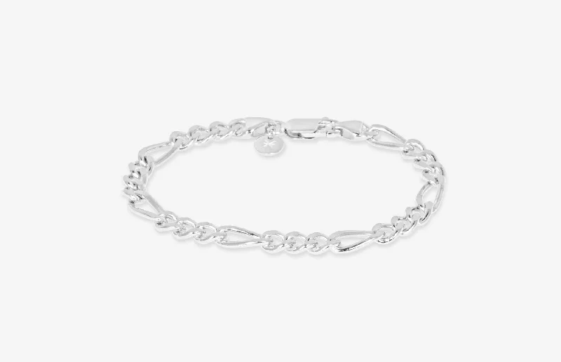 IX Chunky Figaro Silver Bracelet