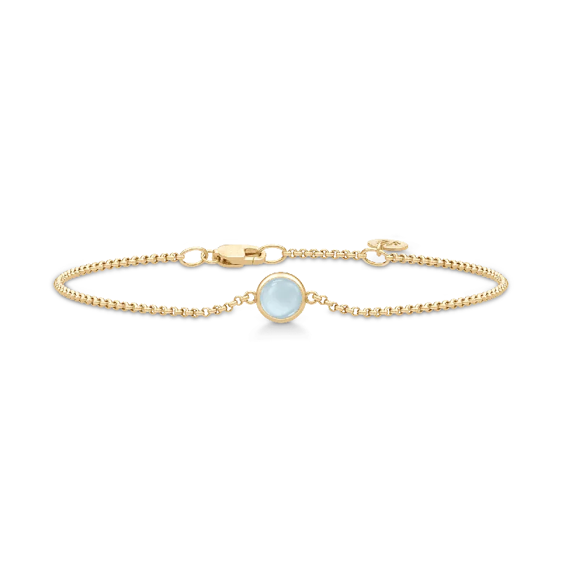 Primini Gold Plated Bracelet w. Milky Aqua Crystal