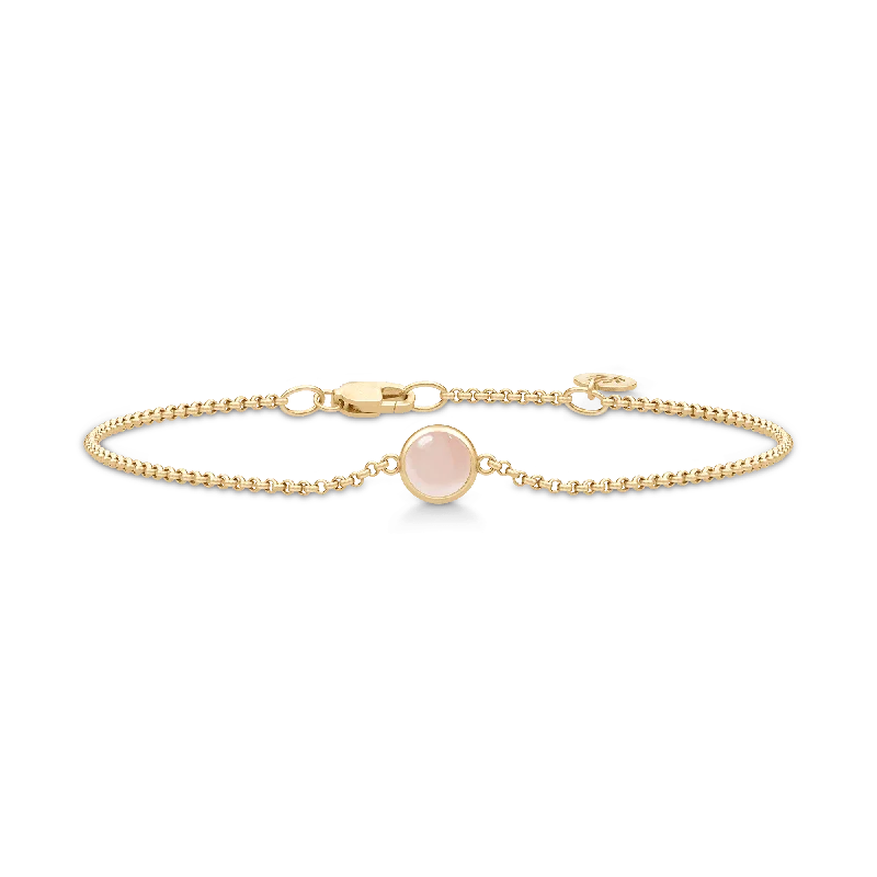 Primini Gold Plated Bracelet w. Milky Rose Crystal