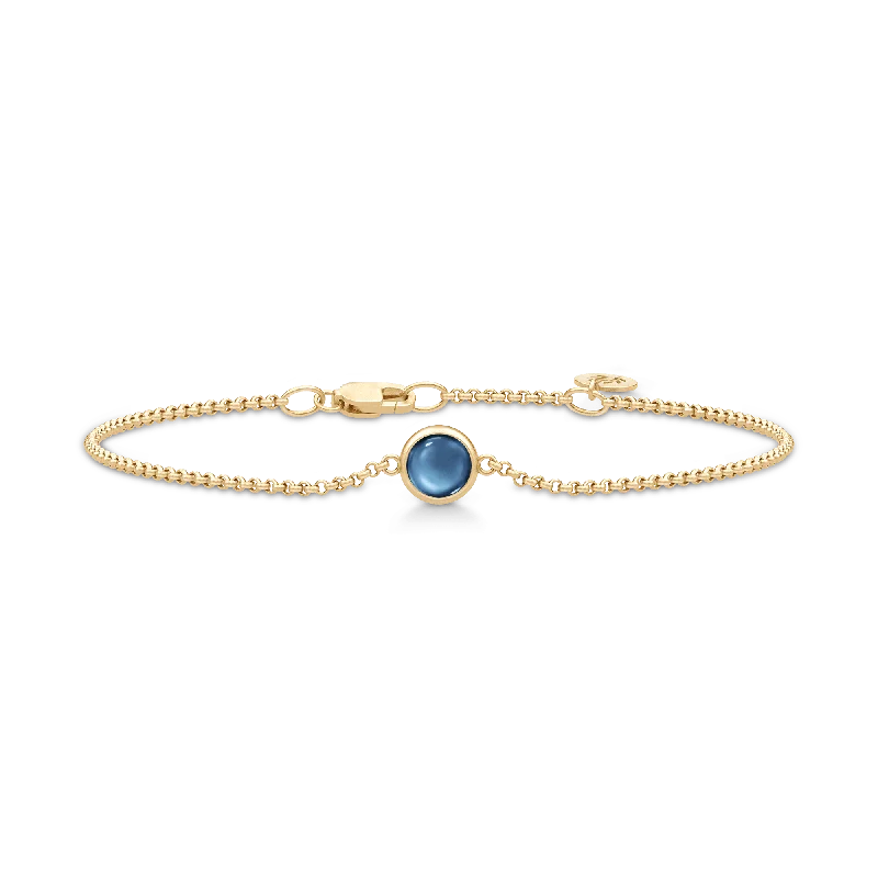 Primini Gold Plated Bracelet w. Sapphire Blue Crystal