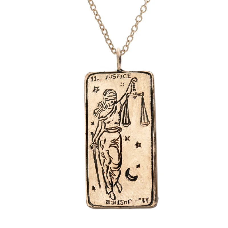 Justice Tarot Card Necklace