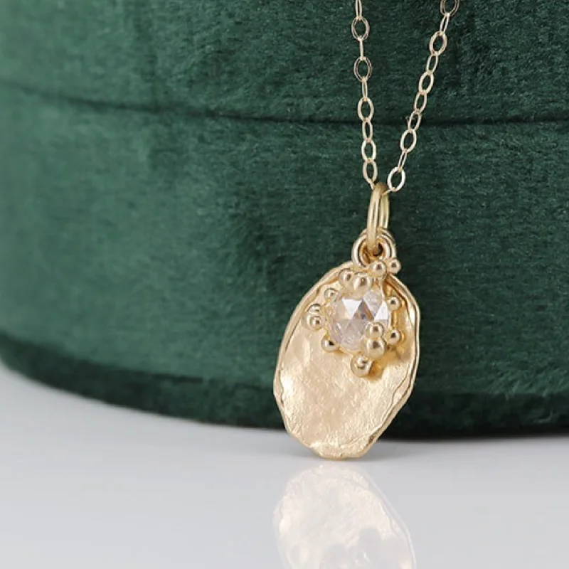 Layered Rose-Cut Diamond Pendant Necklace