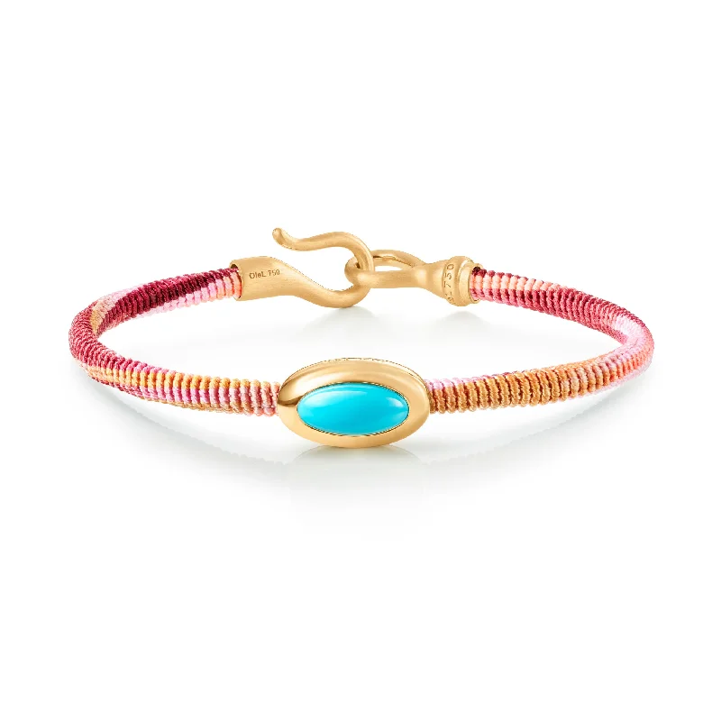 Life 4,5mm Berry 18K Gold Bracelet w. Turquoise