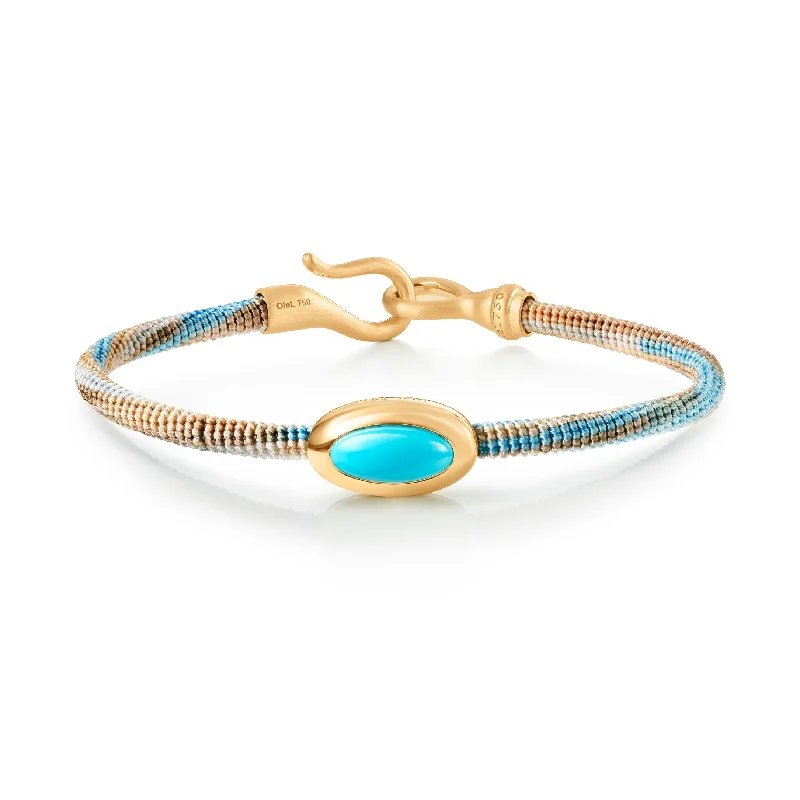 Life 4,5mm Cornflower 18K Gold Bracelet w. Turquoise