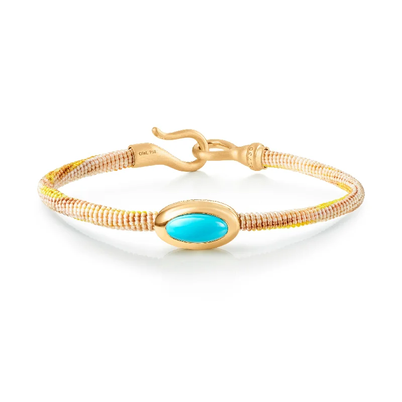 Life 4,5mm Golden 18K Gold Bracelet w. Turquoise