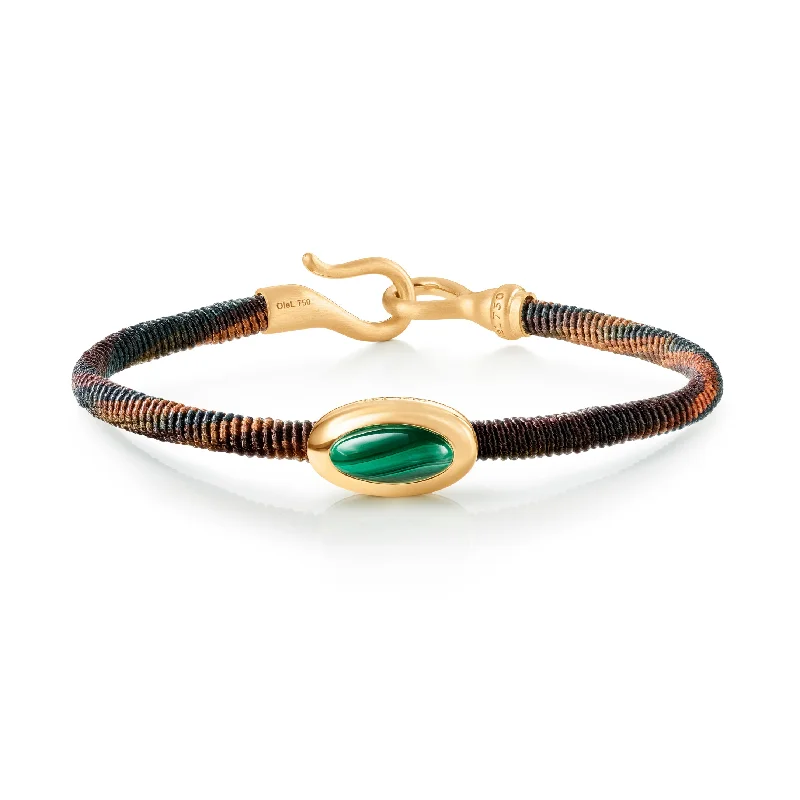 Life 4,5mm Maroon 18K Gold Bracelet w. Malachite