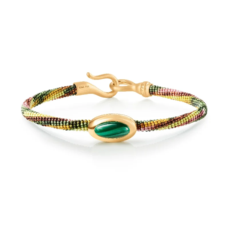 Life 4,5mm Plum 18K Gold Bracelet w. Malachite