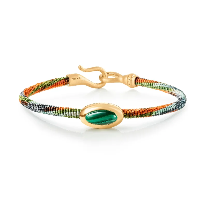 Life 4,5mm Tropic 18K Gold Bracelet w. Malachite