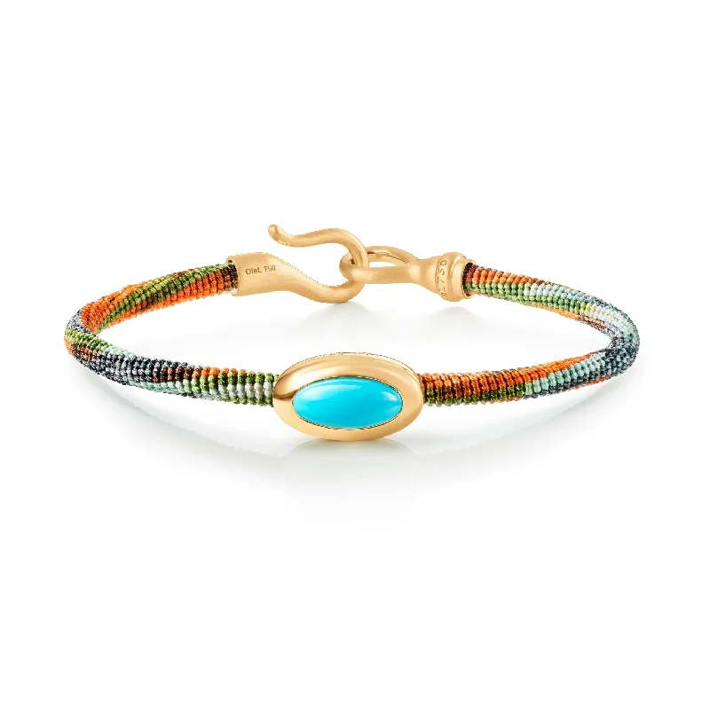 Life 4,5mm Tropic 18K Gold Bracelet w. Turquoise