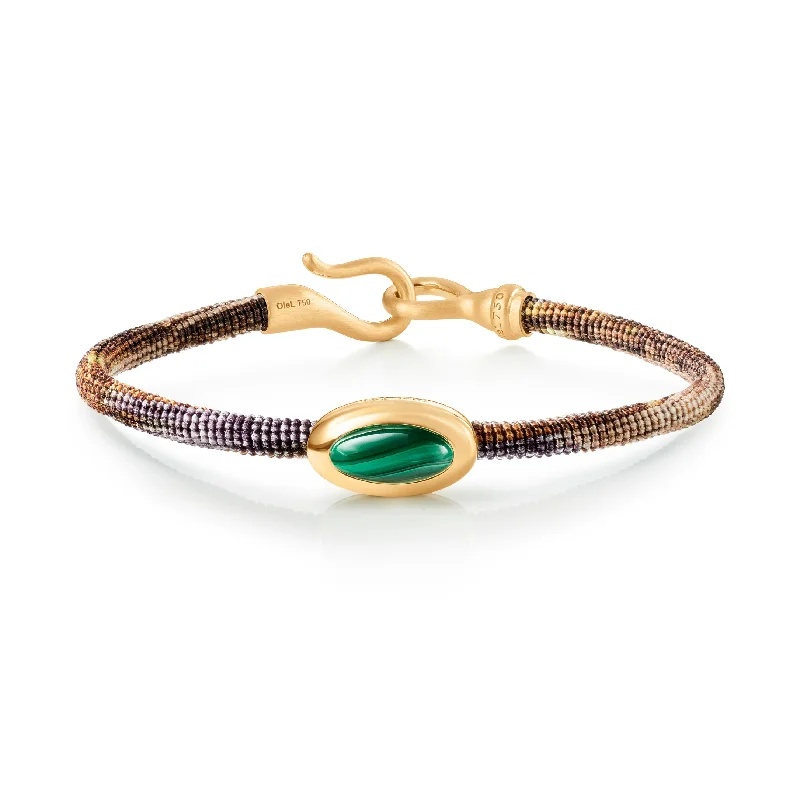 Life 4,5mm Velvet 18K Gold Bracelet w. Malachite