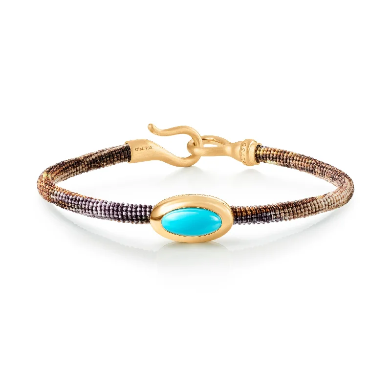 Life 4,5mm Velvet 18K Gold Bracelet w. Turquoise