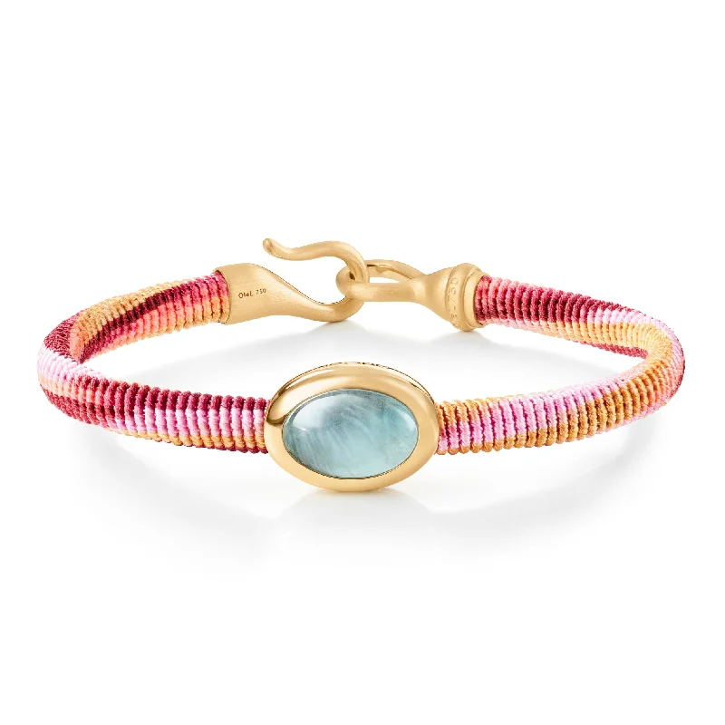 Life 6mm Berry 18K Gold Bracelet w. Aquamarine