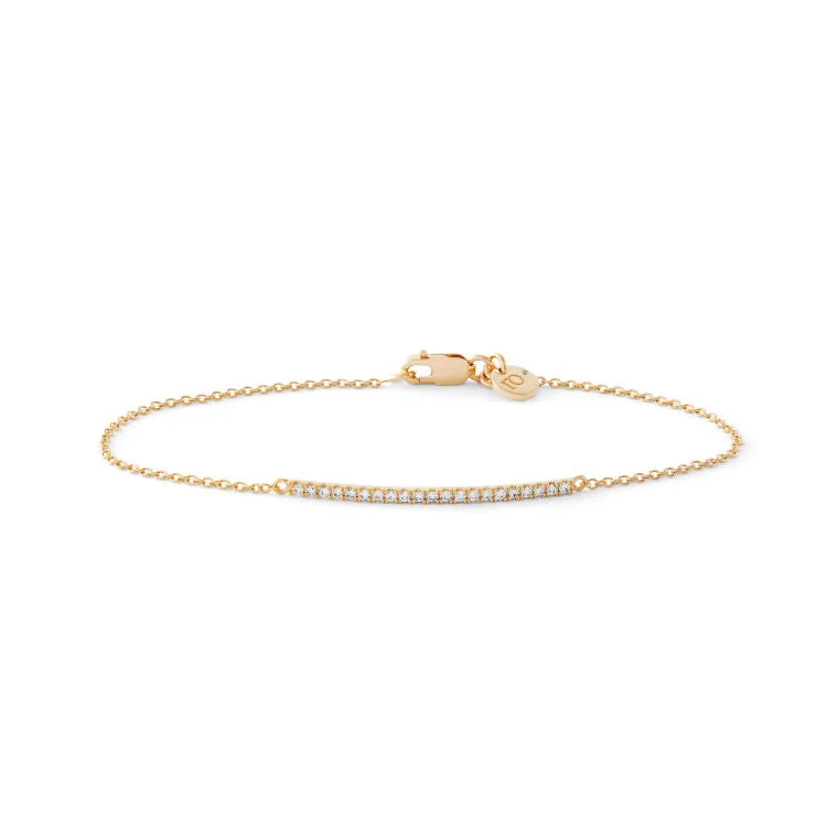 Rock Classic 18K Gold Bracelet w. White Diamonds