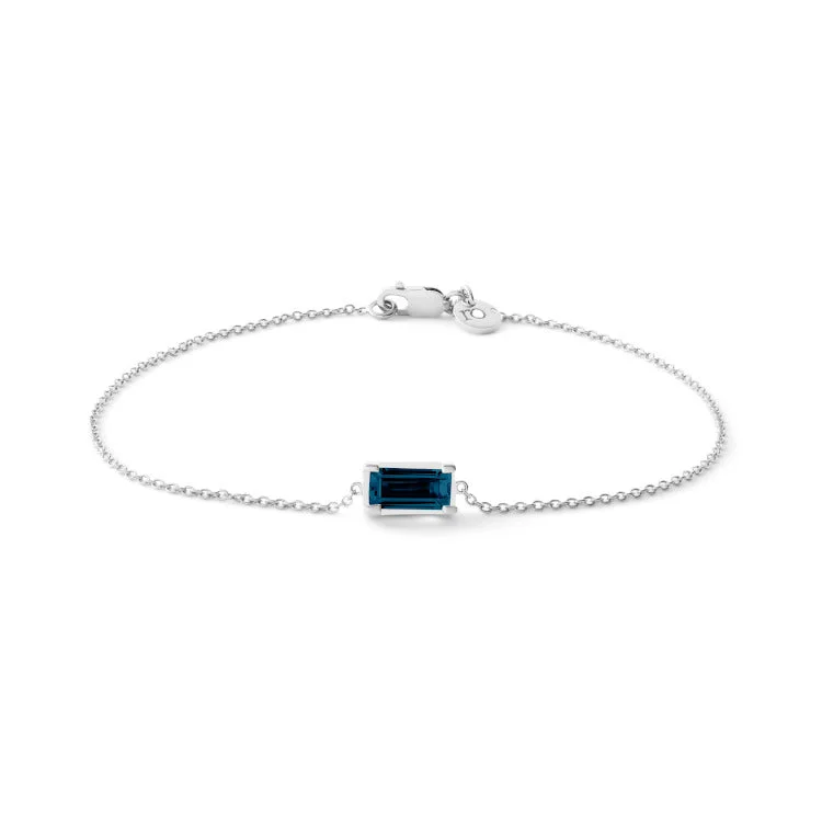 Nord London Blue 18K Whitegold Bracelet w. Topaz & Diamond