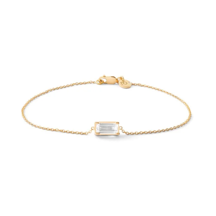 Nord White 18K Gold Bracelet w. Topaz & Diamond