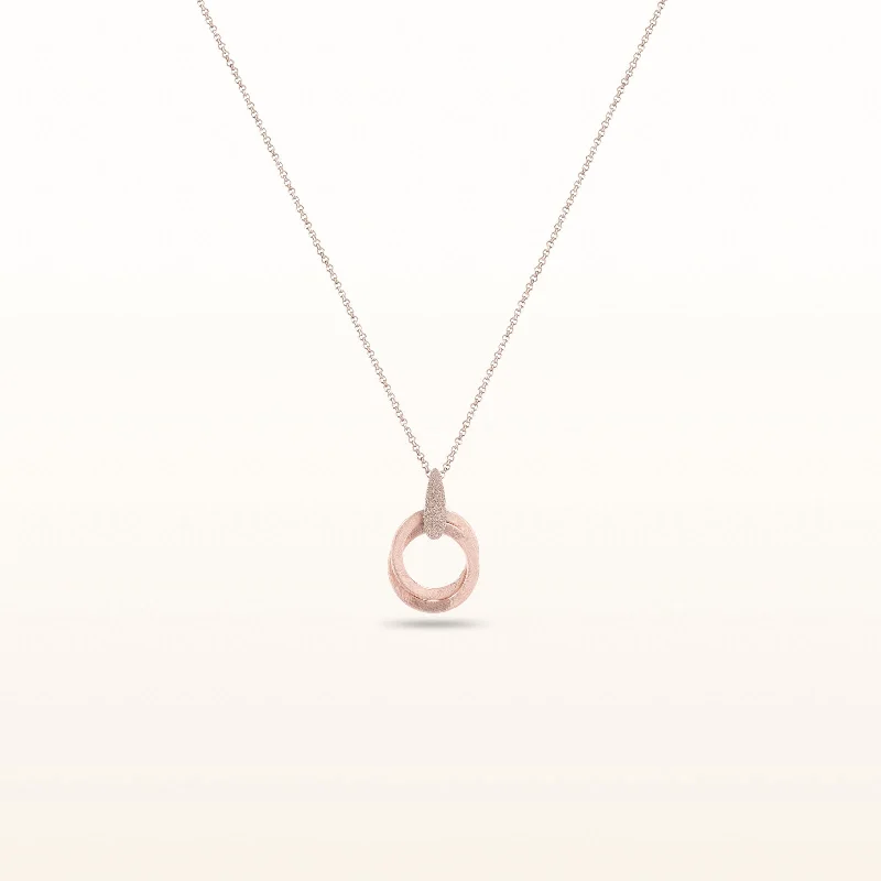 Rose Gold Plated 925 Sterling Silver Double Circle Pendant