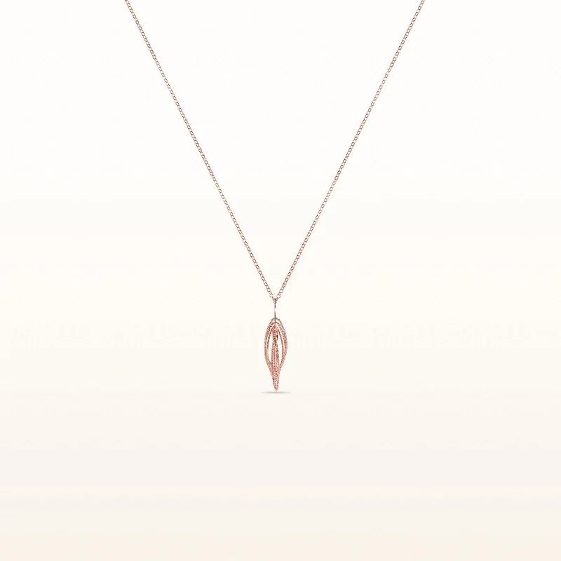 Rose Gold Plated 925 Sterling Silver Marquise Shaped Pendant