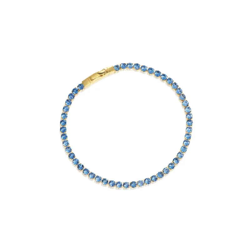 Ellera Grande 18K Gold Plated Bracelet w. Blue Zirconias